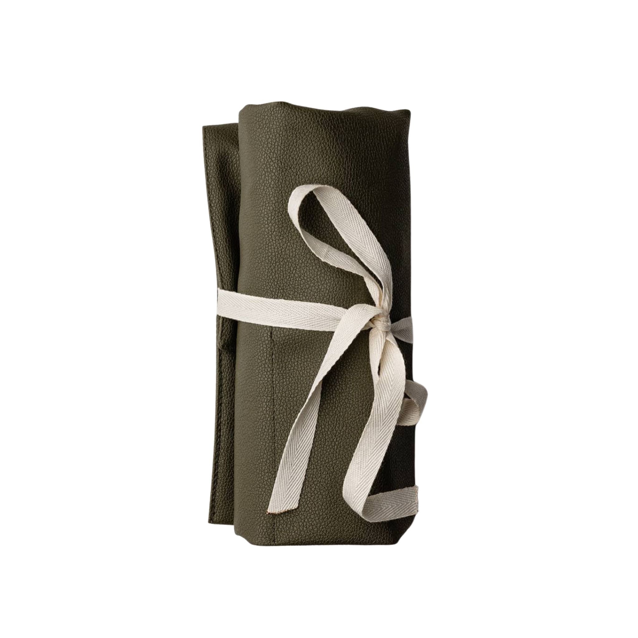 Vegan Leather Cutlery Roll