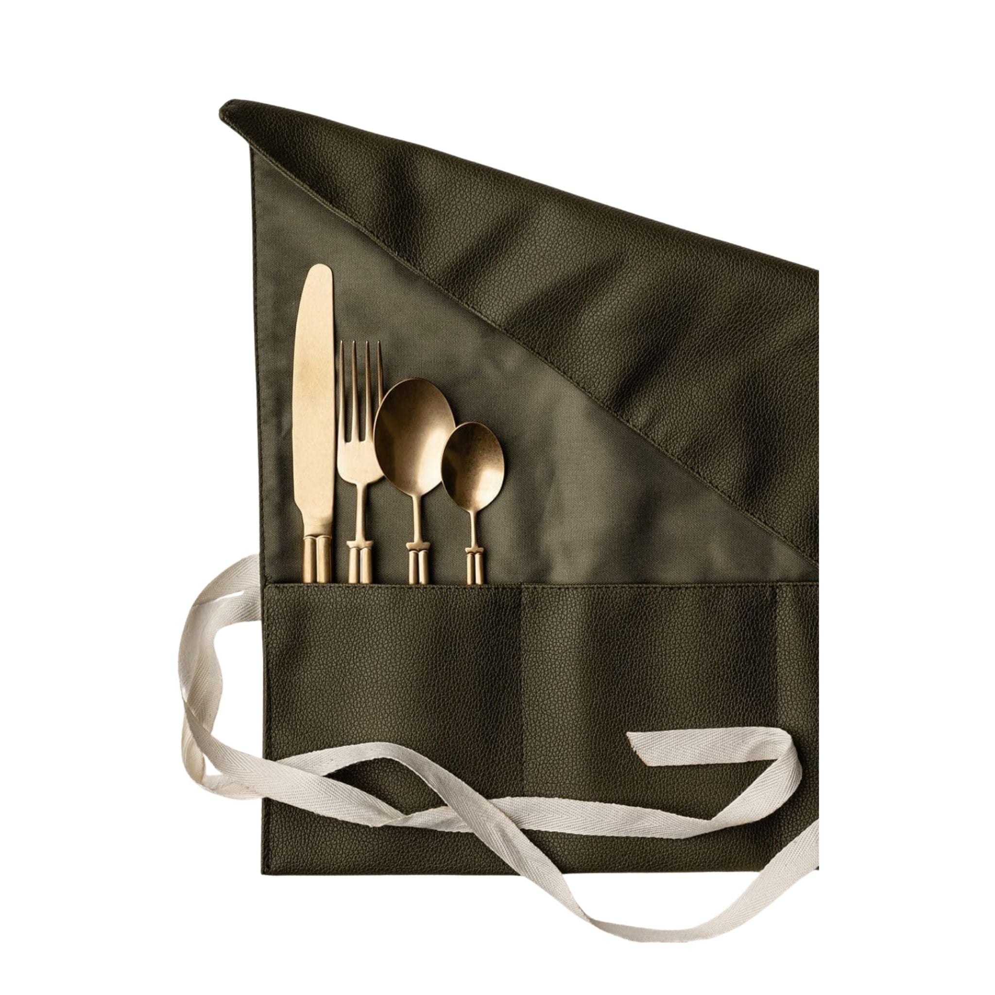 Vegan Leather Cutlery Roll